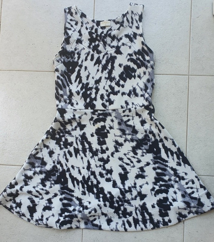 Vestido Mi Reino Talle 12 Negro Y Blanco (Usado)