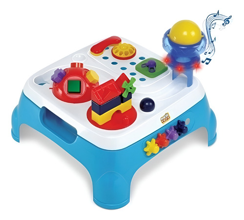 Mesa Maxi Atividades Azul Magic Toys Com Som E Acessórios
