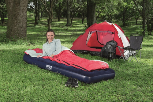Colchon Inflable 1 Plaza 185x76x28 - Inflador Incorporado!! Color Azul