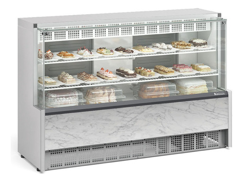 Vitrine Refrigerada Confeitaria Dupla Função Gpea-175r Br Br Estilo De Vidro Reto 110v