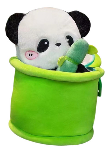 Lindo Tubo De Bambú Panda Peluche Peluche Juguete Para