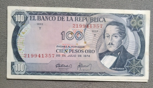 Billete De 100 Pesos Año 1973 Y 74 ,estado 6