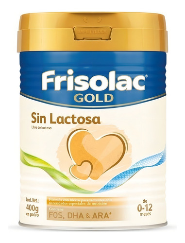 Leche de fórmula en polvo sin TACC Frisolac Gold sin Lactosa en lata de 1 de 400g - 0 meses a 1 años