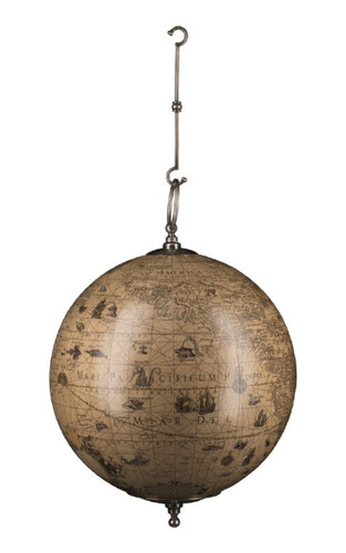Jodocus Hondius 1627 Hanging World Globe Pewter Finish H Oah