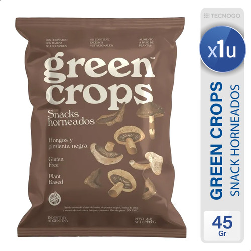 Snack Green Crops Horneados Sin Tacc Pimienta & Hongos