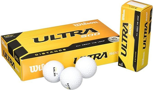 Wilson Ultra 500 Distancia Pelota De Golf (15-pack), White