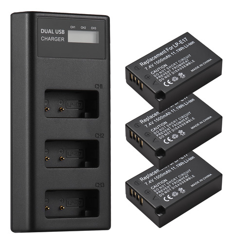  Baterías Usb Lp-e17 Compatibles 1500 Mah 7,4 V Tipo T7i Can