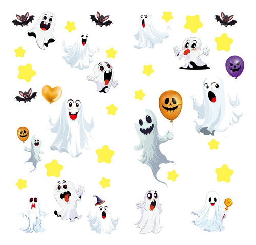 Pegatinas De Fantasmas Para Decoración Halloween, Pegatinas