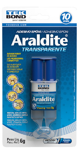 Adesivo Cola Epóxi Araldite Transparente Em Seringa Tekbond