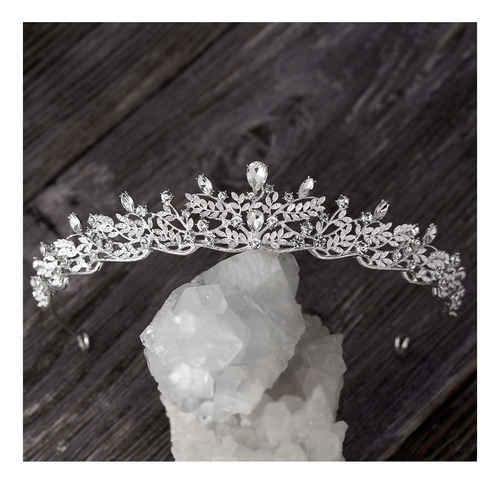 Tiara Corona De Cristales Para Novia/ Quinceañera Silver