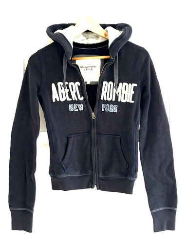 Abercrombie & Fitch Campera Full Zip Up Hoodie Frisa Gruesa (Usado)