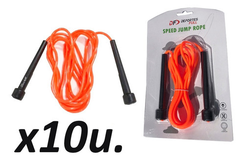 Soga De Salto Saltar Pvc Speed Rope Df X 10 Unidades Df Color Naranja