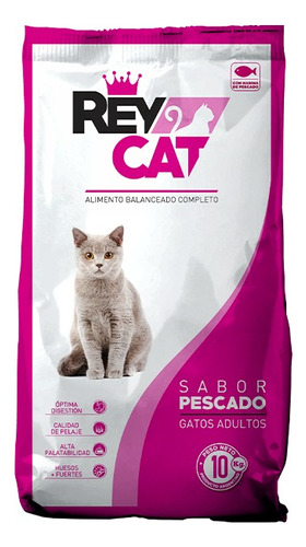 Alimento Balanceado Para Gatos Adulto Rey Cat Pescado 10kg