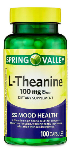 L Teanina 100mg Spring V L Theanine Salud Emocional 100 Caps Sabor Neutro