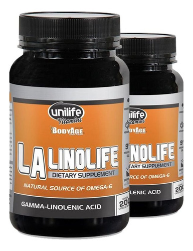 Kit 2 Óleo De Prímula Linolife La 200 Cápsulas Unilife