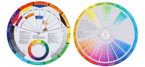 2pcs Color Wheel Chart Color Mix Guide Tattoo Pigment Suppli