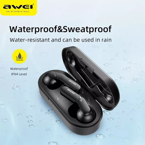 Fone Bluetooth 5.0 Awei T10c Tws Base Recarregadora Original