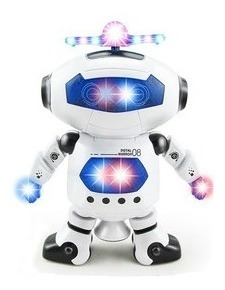 Robot Inteligente A Pila Con Luces Giros 360 Juguete Musical