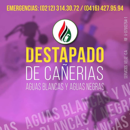 Imagen 1 de 5 de Servicio Plomeria Caracas Destapado 24 Horas 04125438720