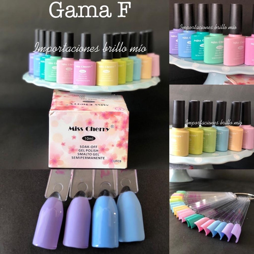 Imagen 9 de 10 de Gel Uv/led Miss Cherry Gama F 10ml Gel Semipermanente C/12pz