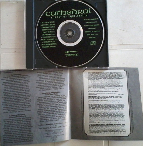 Cd Cathedral Forest Of Equilibrium 1er Ed Doom Death Metal (Usado)