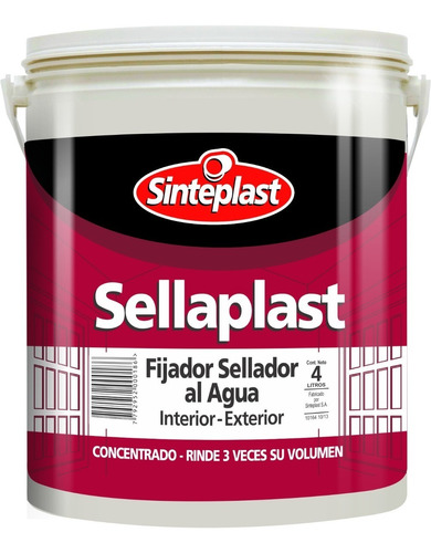 Fijador Sellador Al Agua Sellaplast Sinteplast 4lts Indugar