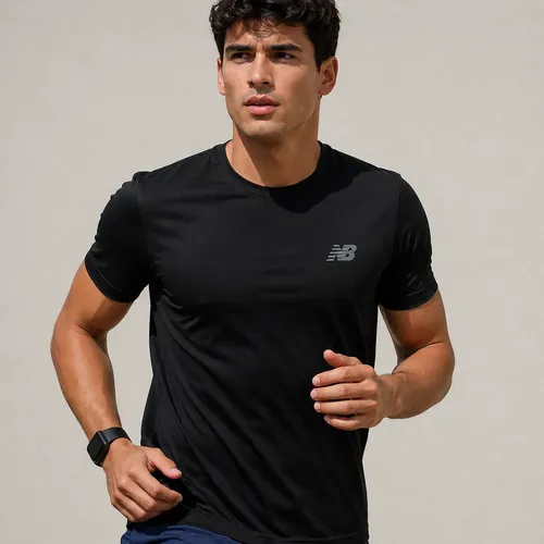 Camiseta Masculina New Balance Active Logo Treino Academia