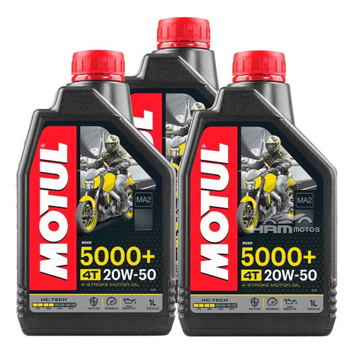 3 Lts Óleo Motor 4t Motul 5000 20w50 Semi-sintético Hc-tech