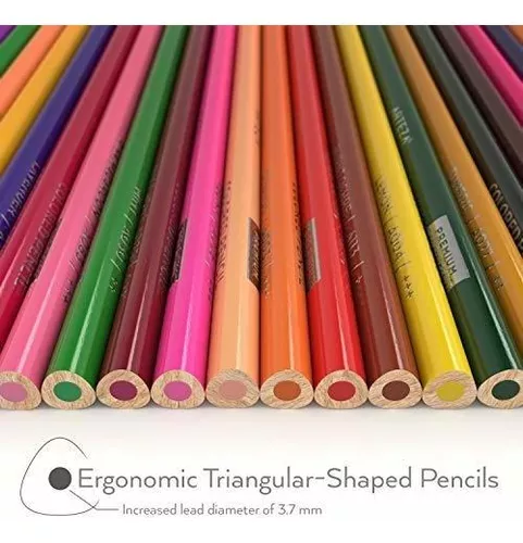 ARTEZA Colored Pencils Set, 48 Colors with Color Names, Triangular