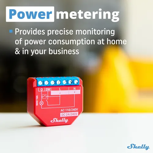 Shelly Plus 1pm Ul - Interruptor De Relé Inteligente Wifi .
