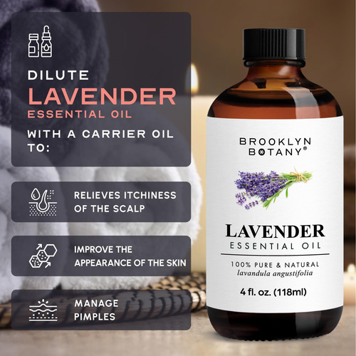 Aceite Esencial De Lavanda 118 Ml Puro Y Natural Con Gotero,