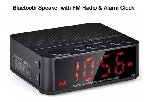 Reloj Radio Despertador Bluetooth Batería Alarma Micro Sd