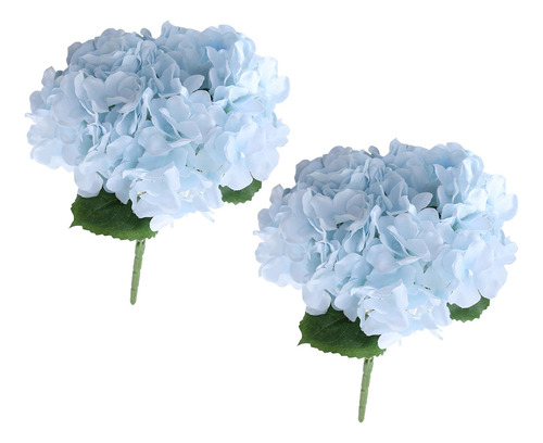 Ramo De Flores De Hortensias Con Tallo, Arreglos Azul Claro