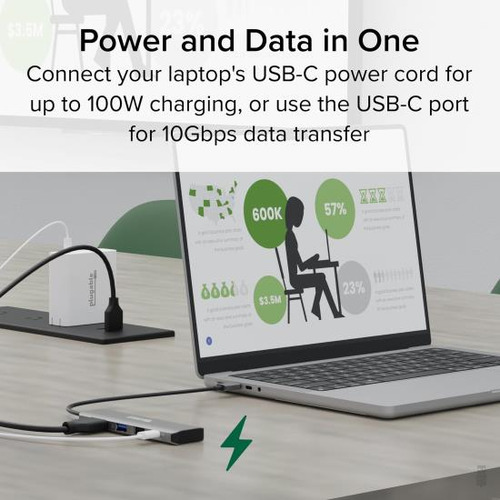 Adaptador Multipuerto Usb C Enchufable, 4 Puertos