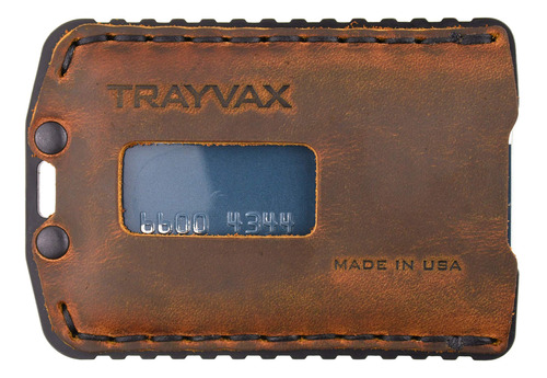 Billetera Trayvax Ascent En Color Negro/marrón Tabaco