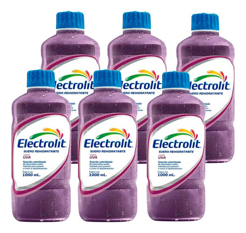 Electrolit Suero Sabor Uva 1 Lt - Caja 6 Piezas (1000 Ml)