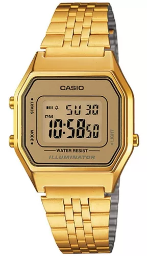 Reloj Casio digital dorado vintage purpurina