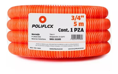 Imagen 1 de 3 de Poliflex 3/4 Pulgadas 5 M Naranja-05