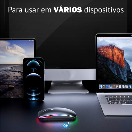 Ratón Inalámbrico Inalámbrico Recargable Óptico Led Rgb