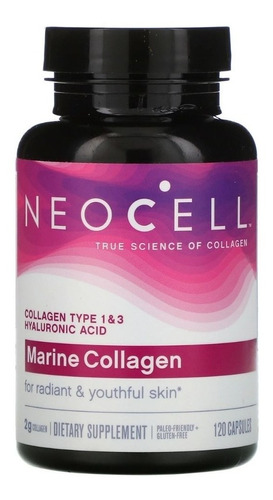 Colágeno Marino Tipo  1 Y 3 Acido Hialurónico Neocell 120ct