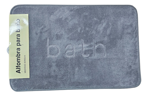 Alfombra De Baño Con Base Antideslizante Suave 40 X 60 Cm Gris Bath