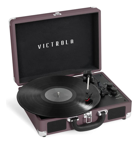 Victrola Tornamesa Portátil Estilo Vintage, Color Magenta