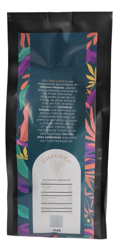 Café Molido Casa Gaoch, Tostado Medio,1 Kg,café De Veracruz