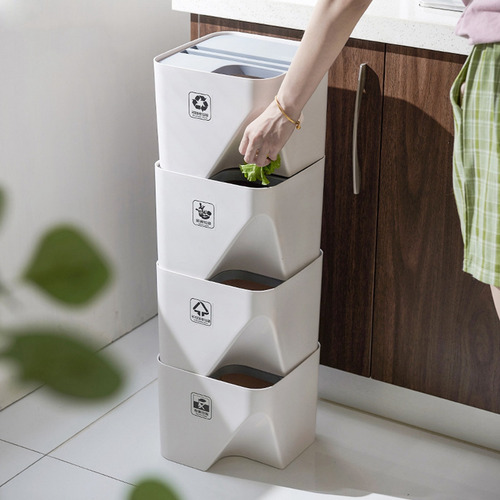 Cubo De Basura G3kitchen, Papelera Apilable, Clasificadora,