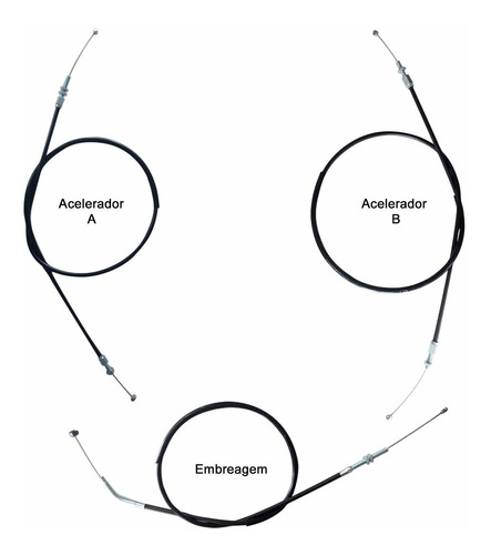 Kit C/3 Cabos Xre 300  Embreagem + Cabo Acelerador A+b