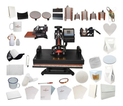 Kit Combo 11 En 1 Tlp 38x38 Sublimar Plancha R22cm+65 Extras