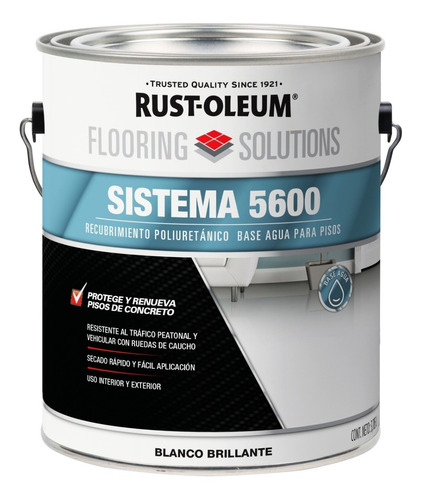 Pintura Pisos Cemento Poliuretano Al Agua 3,78 Lt Rust Oleum