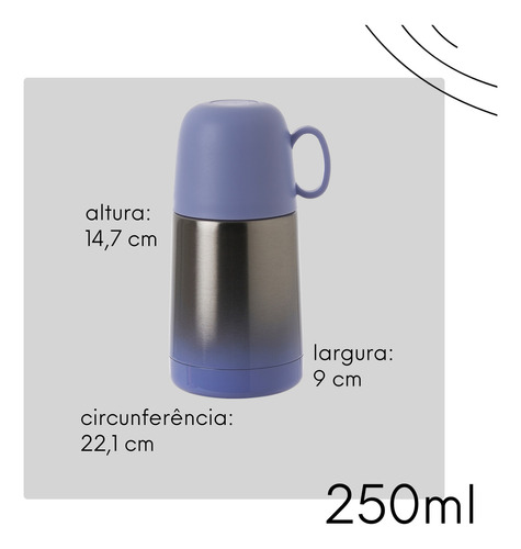 Garrafinha De Água Café Térmica Pequena Inox 250 Ml Squeeze Cor Vermelho