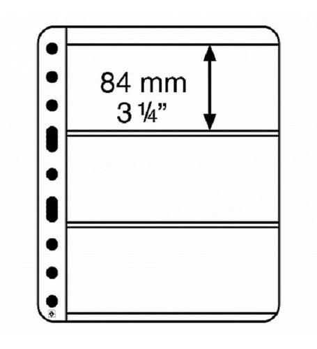 5 Hojas Para Estampillas Timbres Clasificador Con 3 Hileras