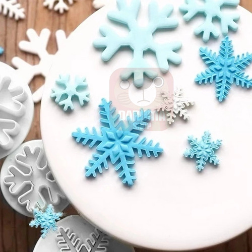 Imagen 4 de 8 de Cortante X3 Expulsor Copo Nieve Frozen Cookie Fondant Belgrano
